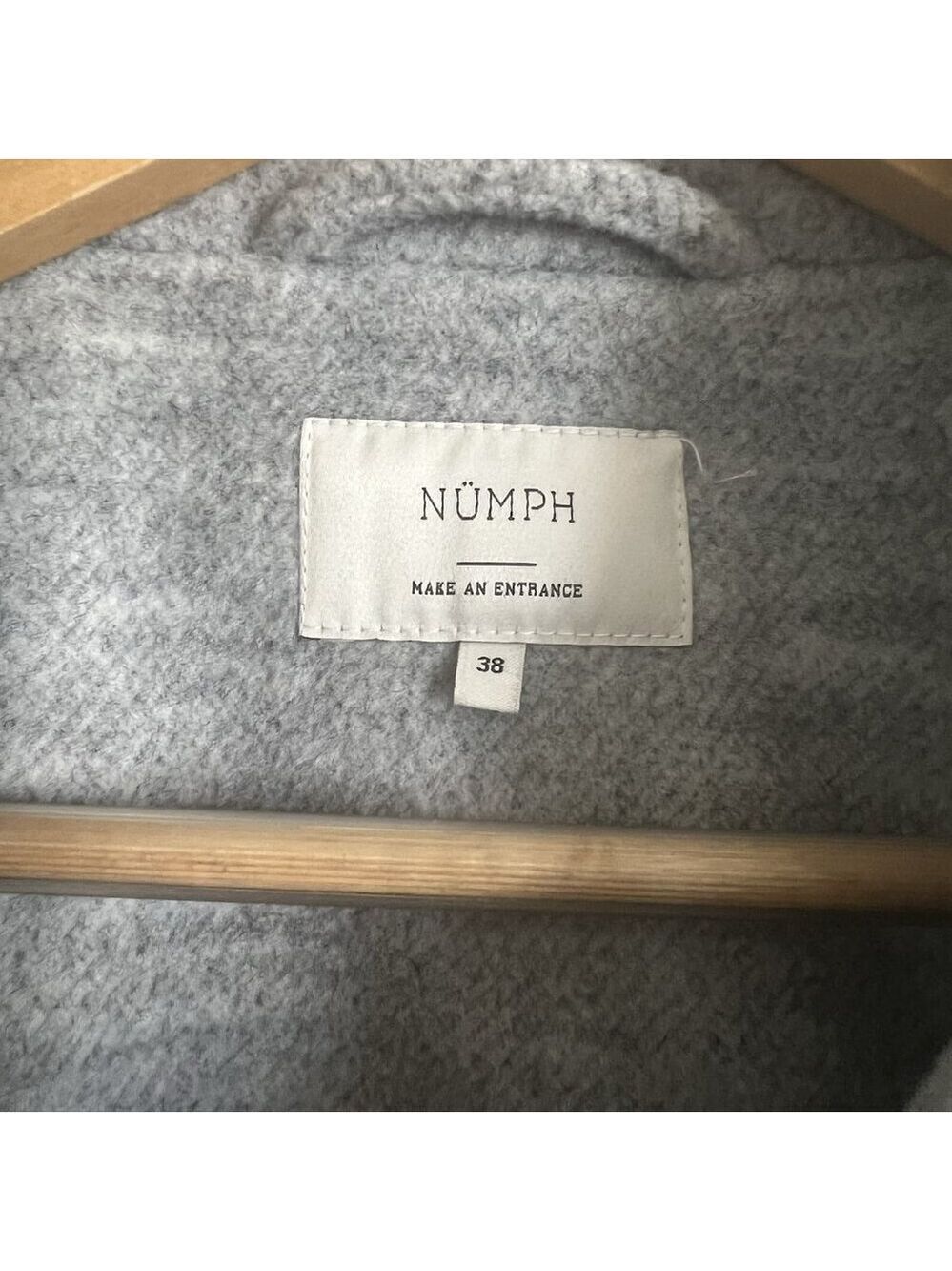 Nümph Size 38 Grey Long Winter Coat Feminine - Picture 3 of 7